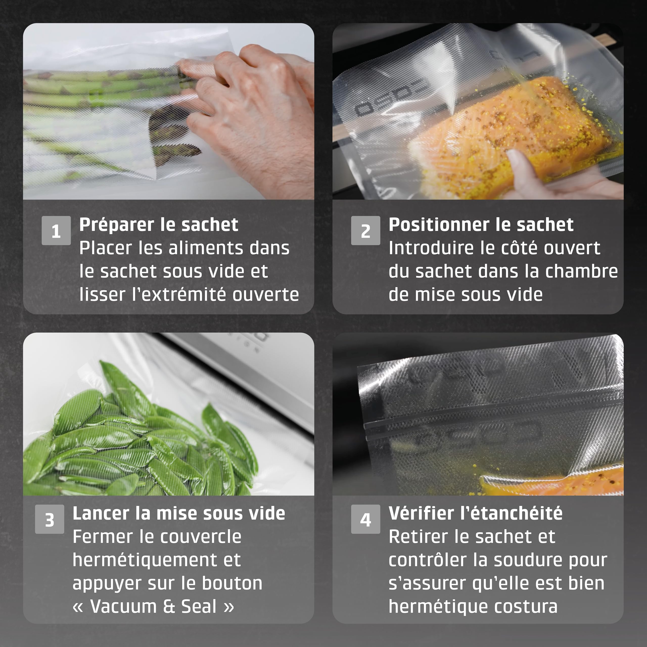 CASO VC 10 - Machine sous vide alimentaire, barre de soudure 30 cm, conserve les aliments jusqu’à 8 fois plus longtemps – coloris argenté