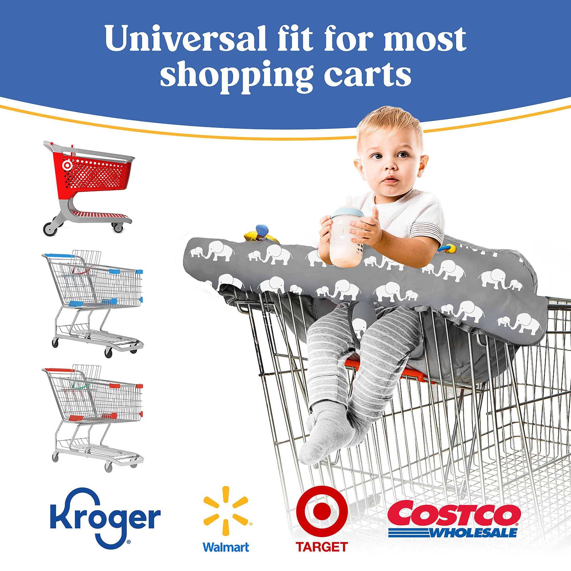 Funda para carrito de compras para bebé PILLANI, funda de silla alta para asiento de restaurante, cubierta de carrito de comestibles para bebés/niños/niños, fundas de algodón para bebés, funda para