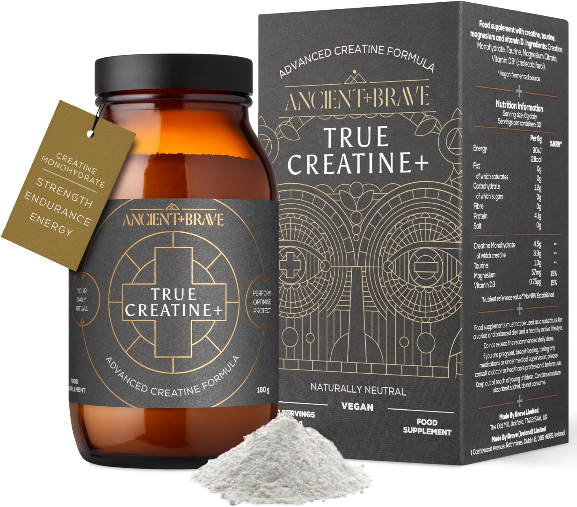 Ancient + Brave True Creatine+ Powder 180g | 30 Servings
