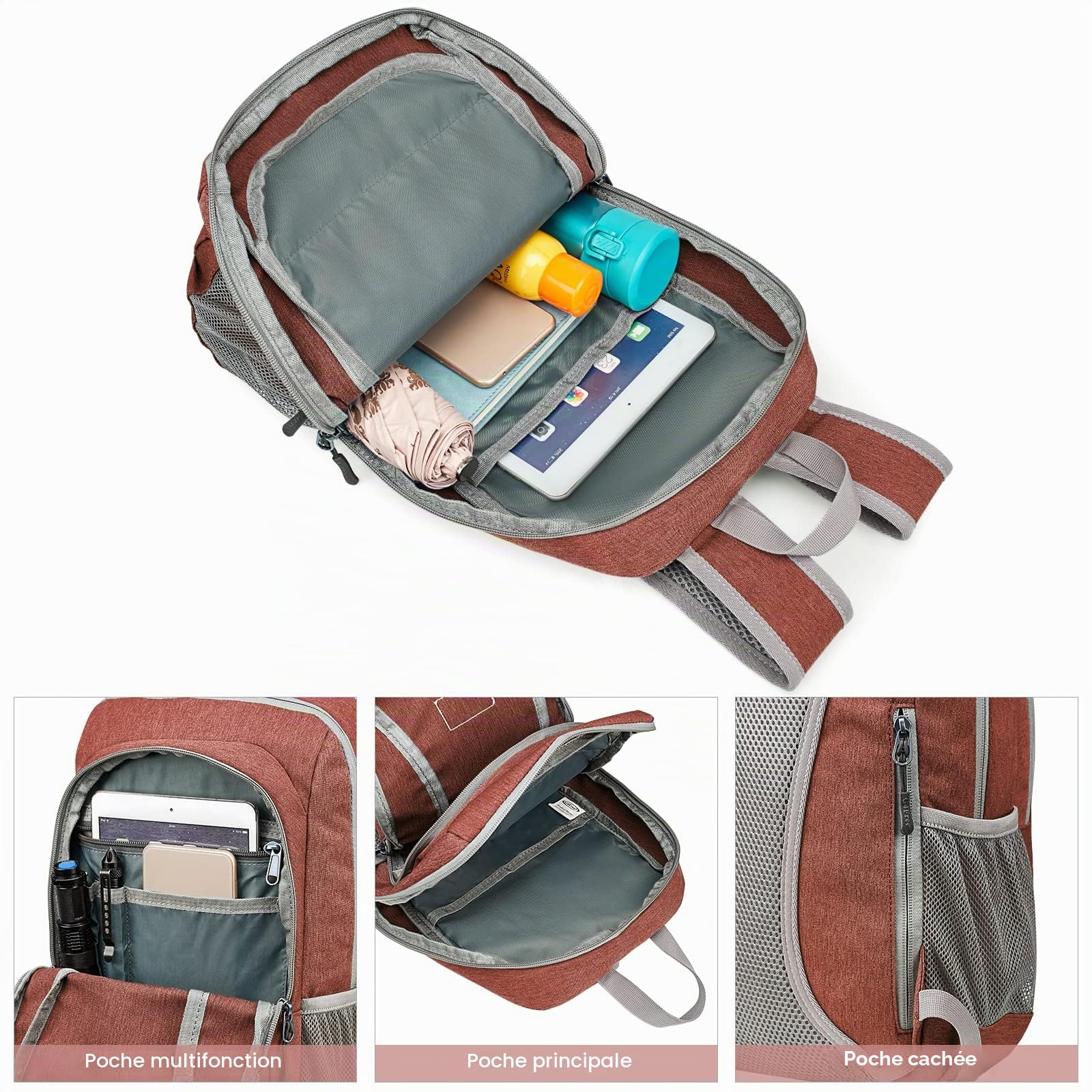 G4Free Mini sac à dos de trekking multifonction de 10 l - Pour voyage et randonnée - Pour homme et femme