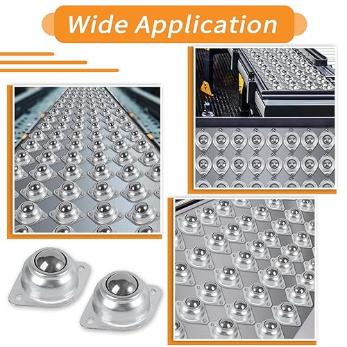 Miniatura 6 de Rodamientos de transferencia de bolas de 1 pulgada, 16 unidades, rodamientos de rodillos universales de rotación de 360º, unidad de ruedas redondas