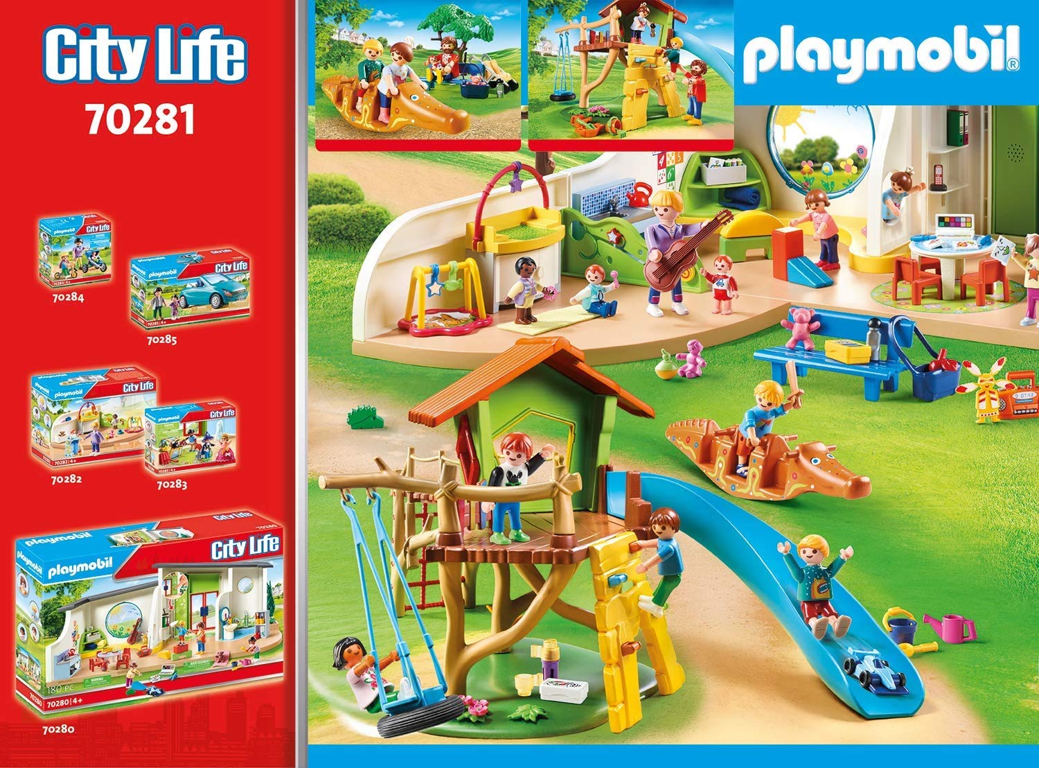 PLAYMOBIL City Life 70281 Plac zabaw, ze ścianą do wspinaczki, huśtawką i zjeżdżalnią, od 4 lat