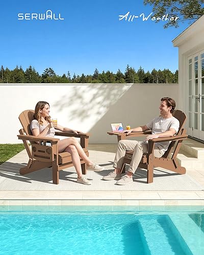 Miniatura 235 de SERWALL - Silla plegable Adirondack para patio, jardín, exterior, resistente a la intemperie, sillas para hoguera, color naranja