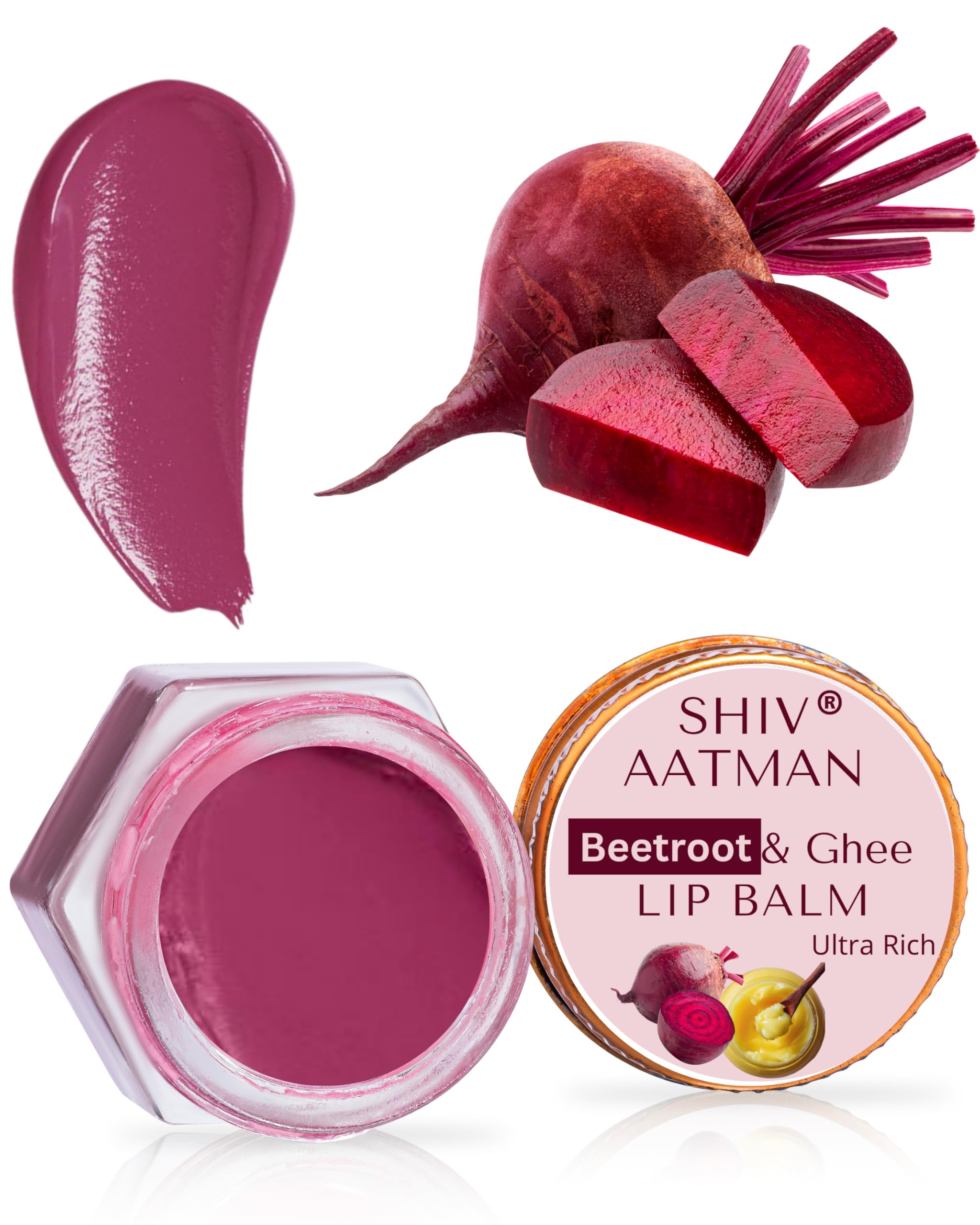 Shiv Aatman Beetroot & Ghee Lip Balm ( Non Chemical) for Baby Pink Lips with Anti Aging Properties. Makes lips Super Soft Removes Roughness & Flakes. With Free Natural Vitamin C Face Gel for Face Brightening.-image-36