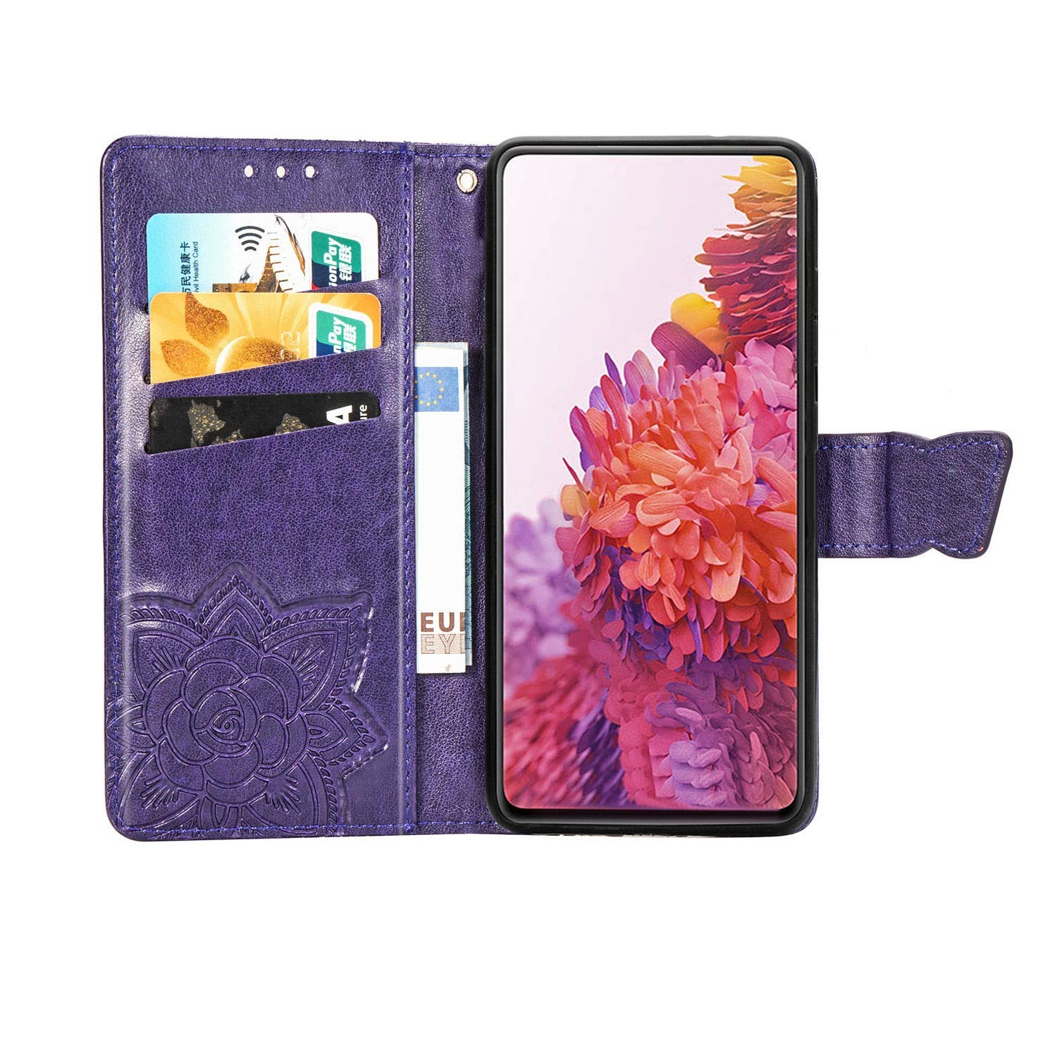 Coque Leovo M10 Fhd Plus Etui Cuir Pu Papillon En Relief Portefeuille Housse Tablette Avec Porte