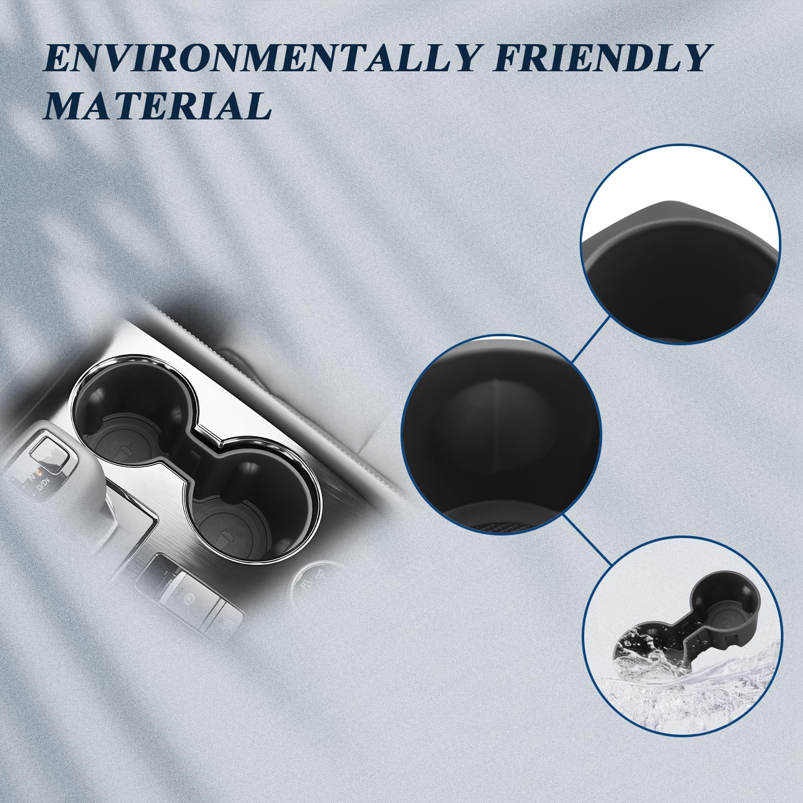 BIBIBO Uchwyt na kubki do konsoli środkowej dla Nissan X-Trail T33 2022-2024, Czarny, Materiał: Elastomery termoplastyczne (TPE)