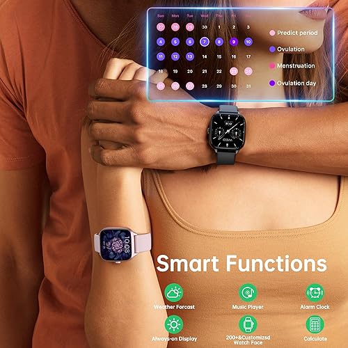 Miniatura 6 de Rastreador de salud (respuestahacer llamadas), reloj inteligente con monitor de frecuencia cardíaca 247, rastreador de actividad con presión