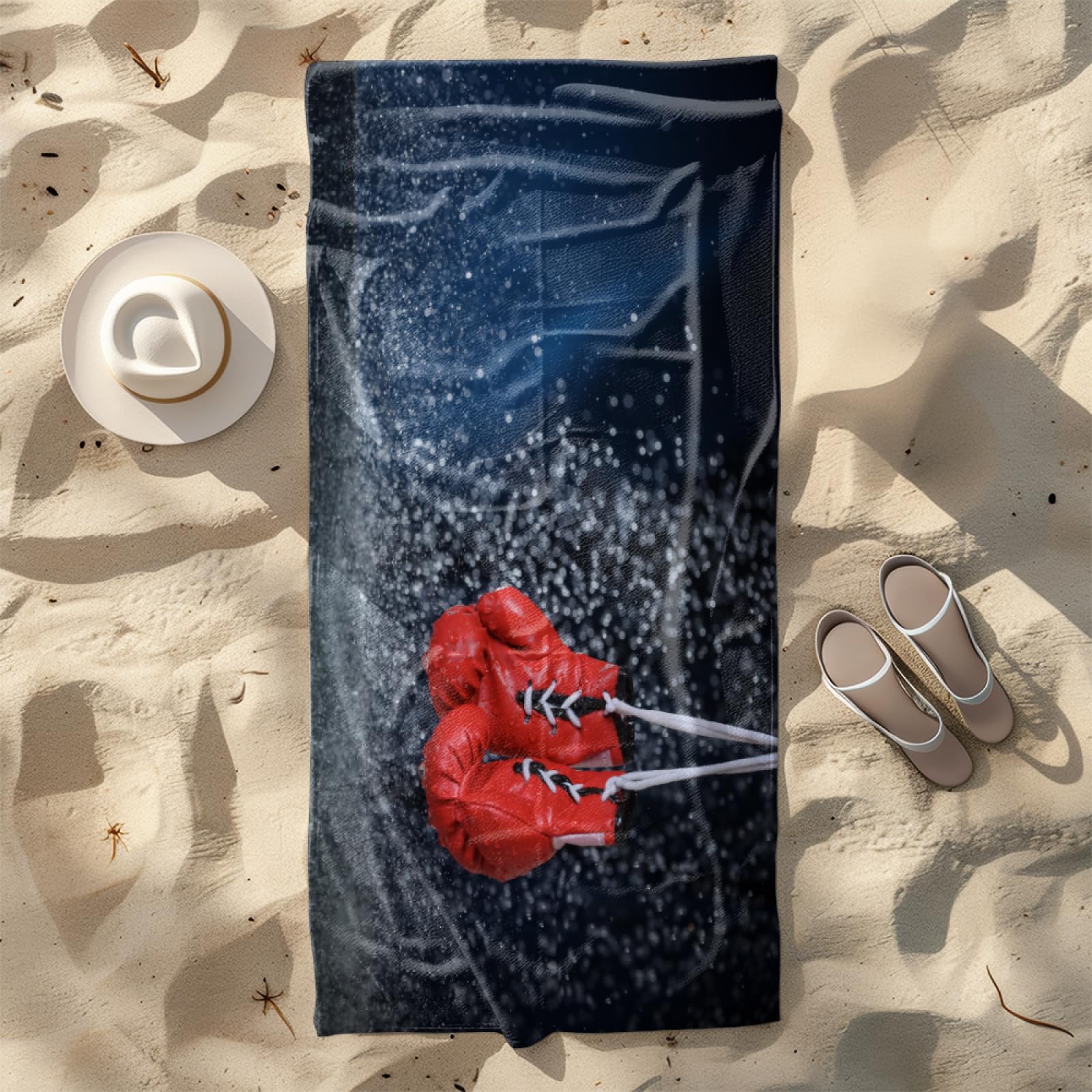 Telo Mare Microfibra 210x230 Rosso, Bianco, Blu Telo Spiaggia Grande Antisabbia,XXL Asciugamano Mare, Asciugatura Rapida, Stuoia Spiaggia Leggero E Portatile