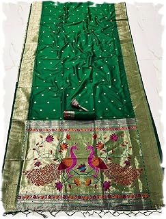 Panzora Women's Kanchivaram Paithani Silk saree With Unstitched Blouse Piece Price In India
