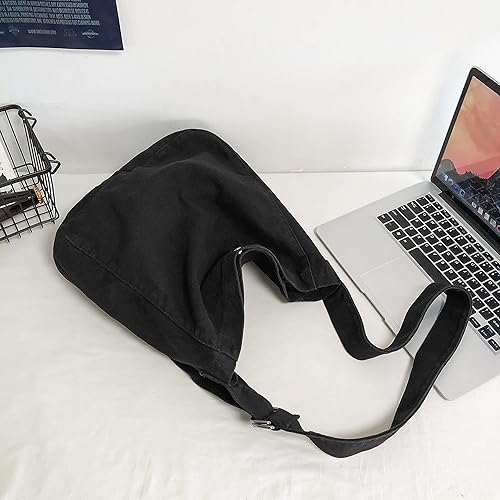 Miniatura 2 de Bolso bandolera de lona para mujeres y hombres, bolso de hombro casual, bolsa de mano, bolsa de mensajero, bolsa cruzada