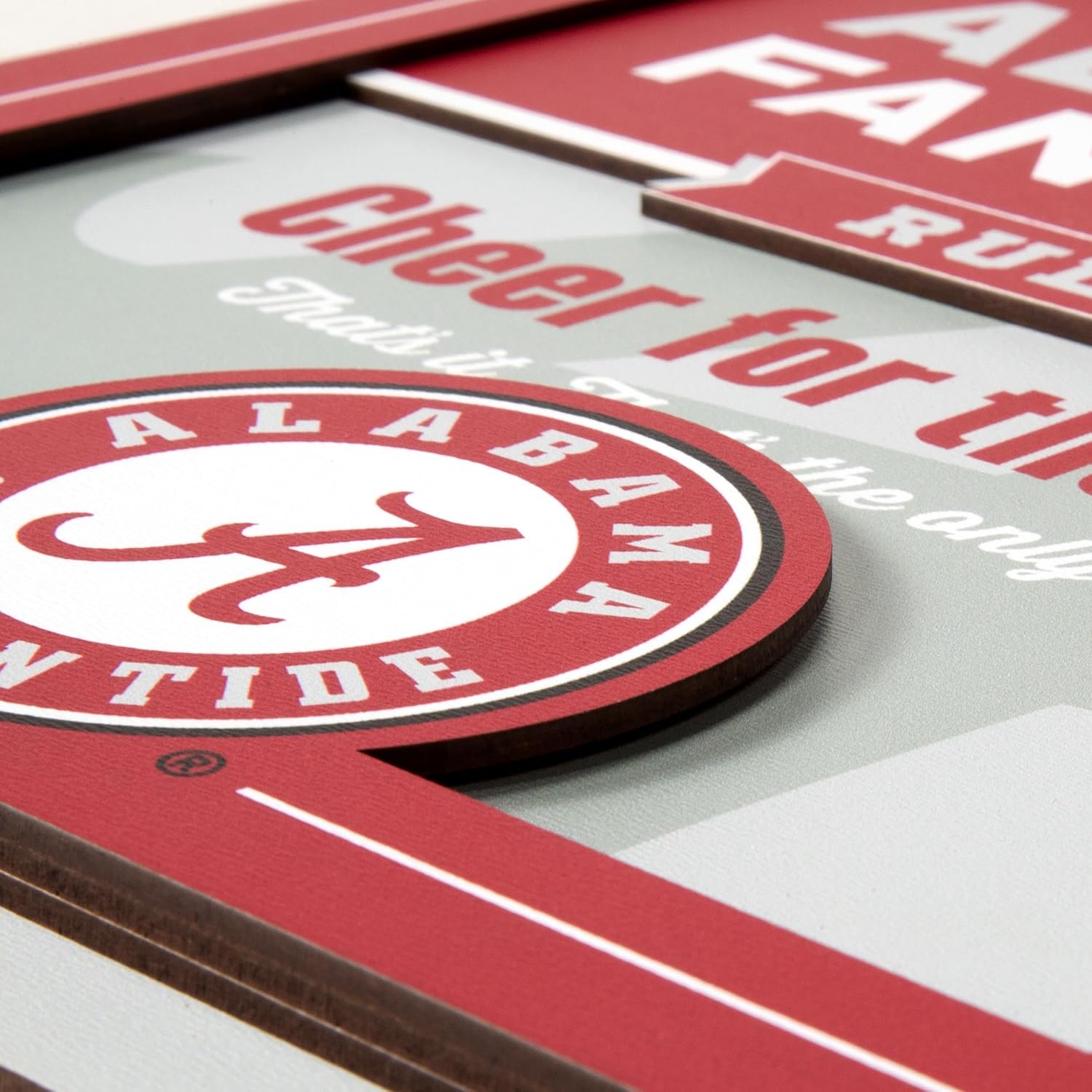 YouTheFan Officially-licensed NCAA Tide Fan Rules Wall Art, multiple layers, humorous team artwork sports fan motto, showcases funny rules, indoor decor