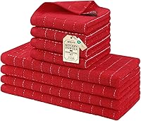 Vista 49 de Homaxy Juego de toallas de cocina y paños de cocina, 12 x 12 y 13 x 28 pulgadas, juego de 8 toallas de cocina de rizo de algodón a granel, diseño a