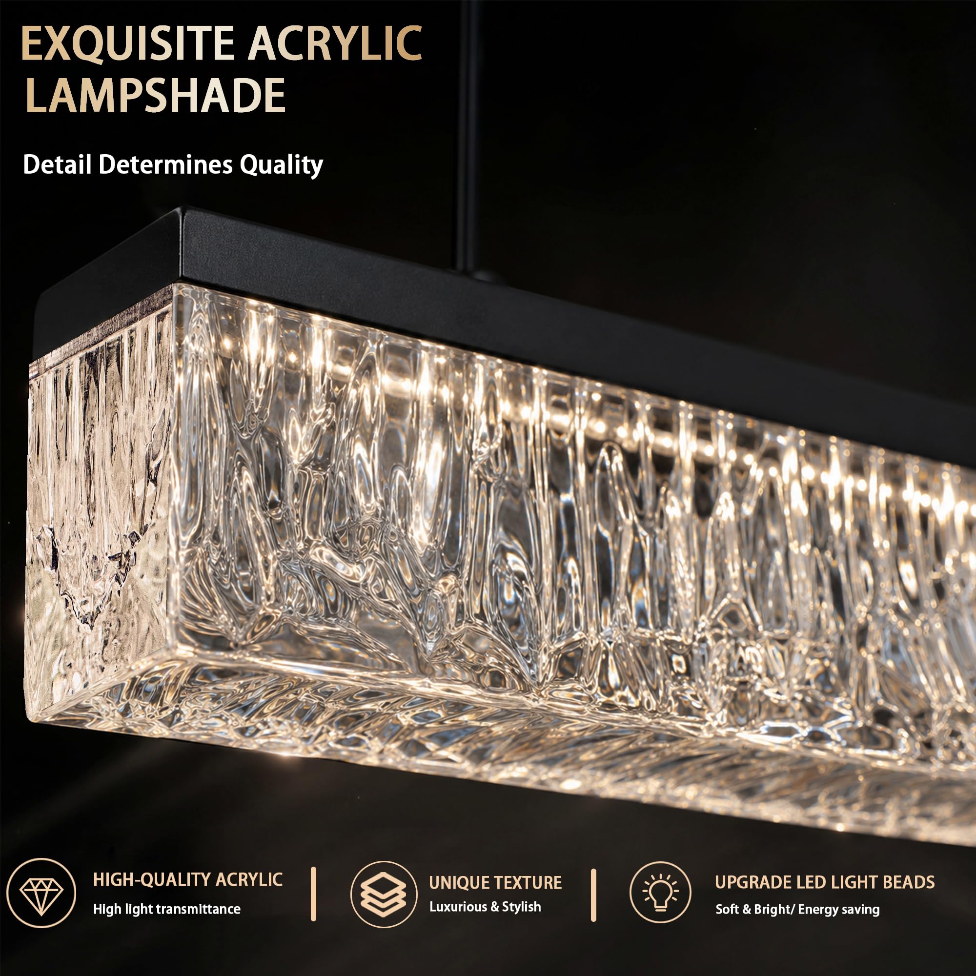 100 CM Lámpara Colgante LED Moderna Regulable 3000K-6000K 40W LED Lampara Techo Colgante Lamparas de Techo Mesa de Comedor, Con Control Remoto Brillo Ajustable Lampara Colgante Comedor | Lámpara de comedor LED colgante con mando a distancia, lámpara de sa