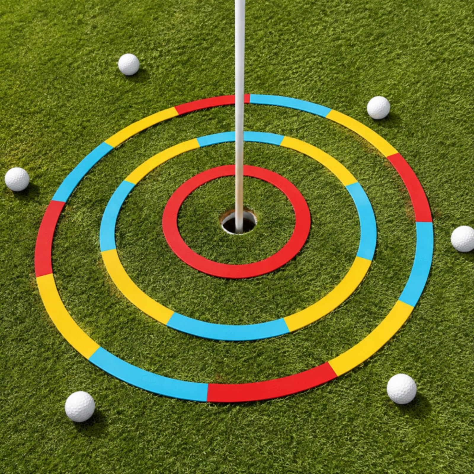 perfeclan Anillo Práctica Putting con Colores Segmentados Resisn Al Guía Punría Golf Preciso para Hogar