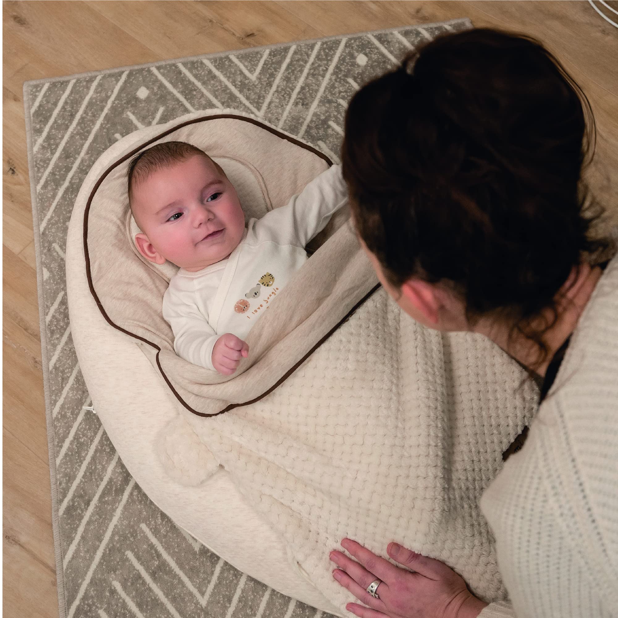 Domiva 2100051 - Cojín de Lactancia multifunción 4 en 1 Suave Nova Beige único cojín de 202 cm (40 x 75 x 22 cm)