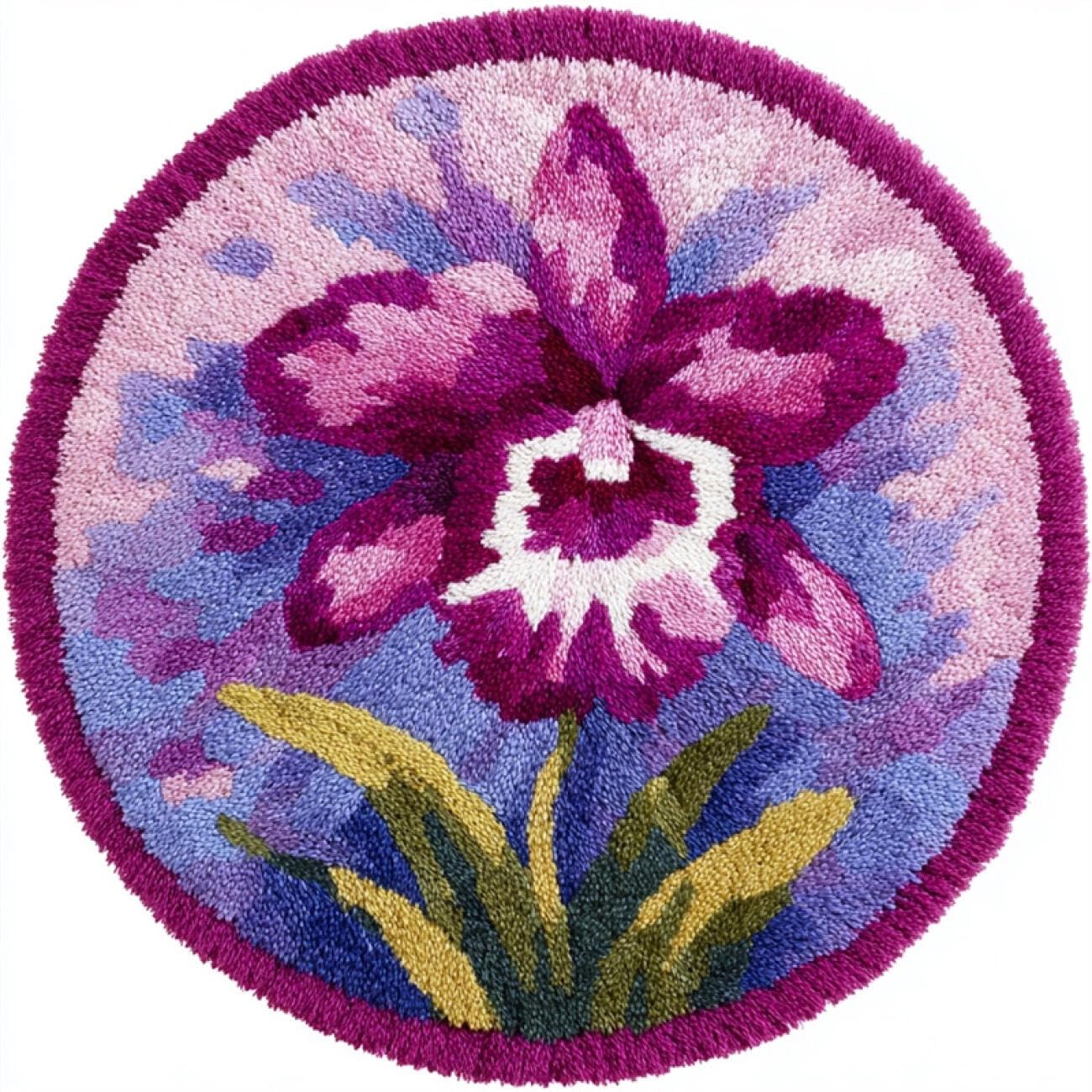 Kitquiver Tapestry Kits for Adults Purple Orchid 100x100cm