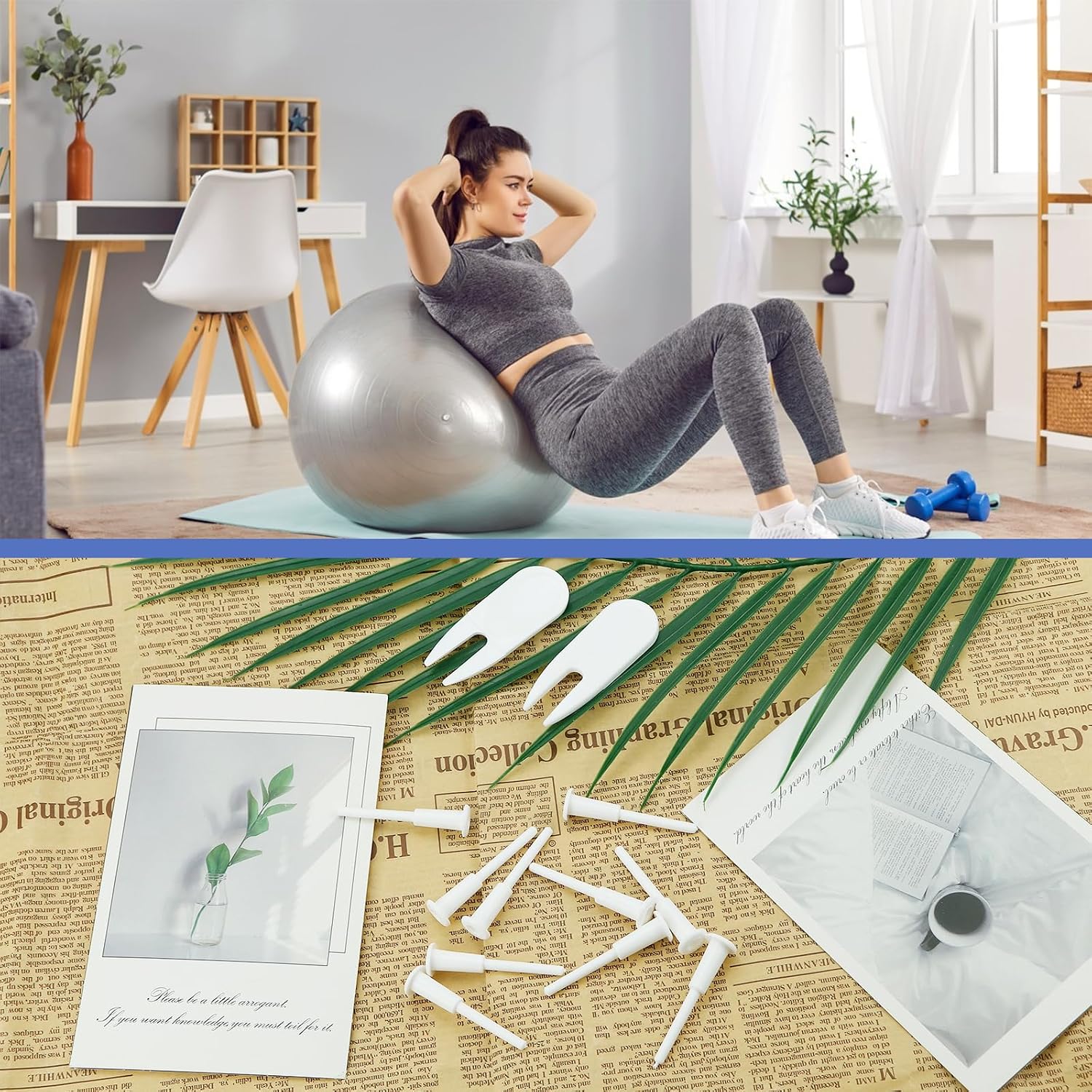 12pcs Yoga Ball Plug Replacement Kit, Pilates Ball Air Stopper Air Stopper Plug Pin Adapter Kit for Yoga Balls, Bouncing Balls Inflatable Beds