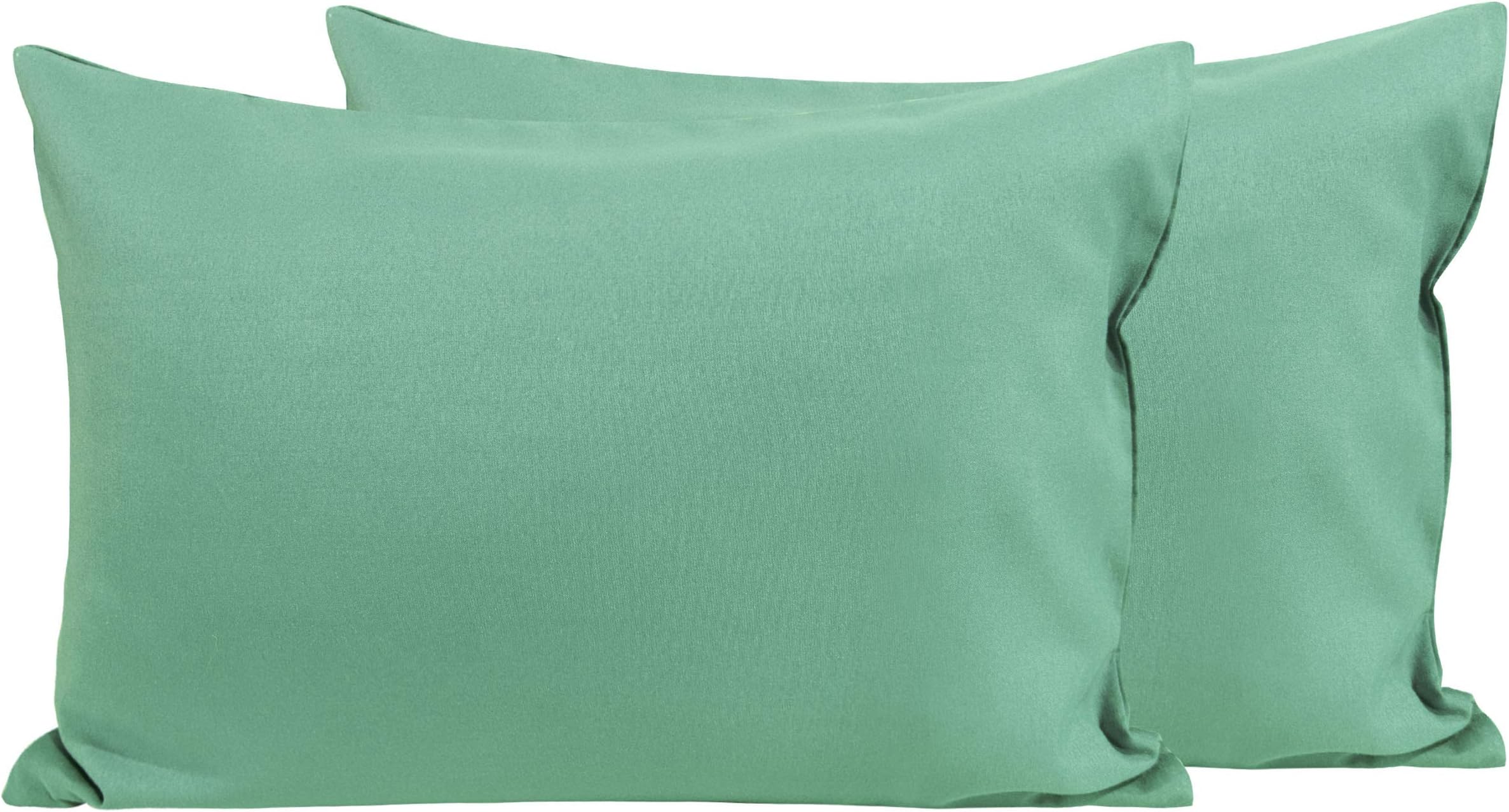 FLXXIE 2 Pack Microfiber Toddler Pillowcases, 14x20 Inches Fits Baby Pillow Sized 12x16, 13x18 or 14x20, Soft and Cozy Small Travel Pillow Covers with Envelope Closure, Sea Green