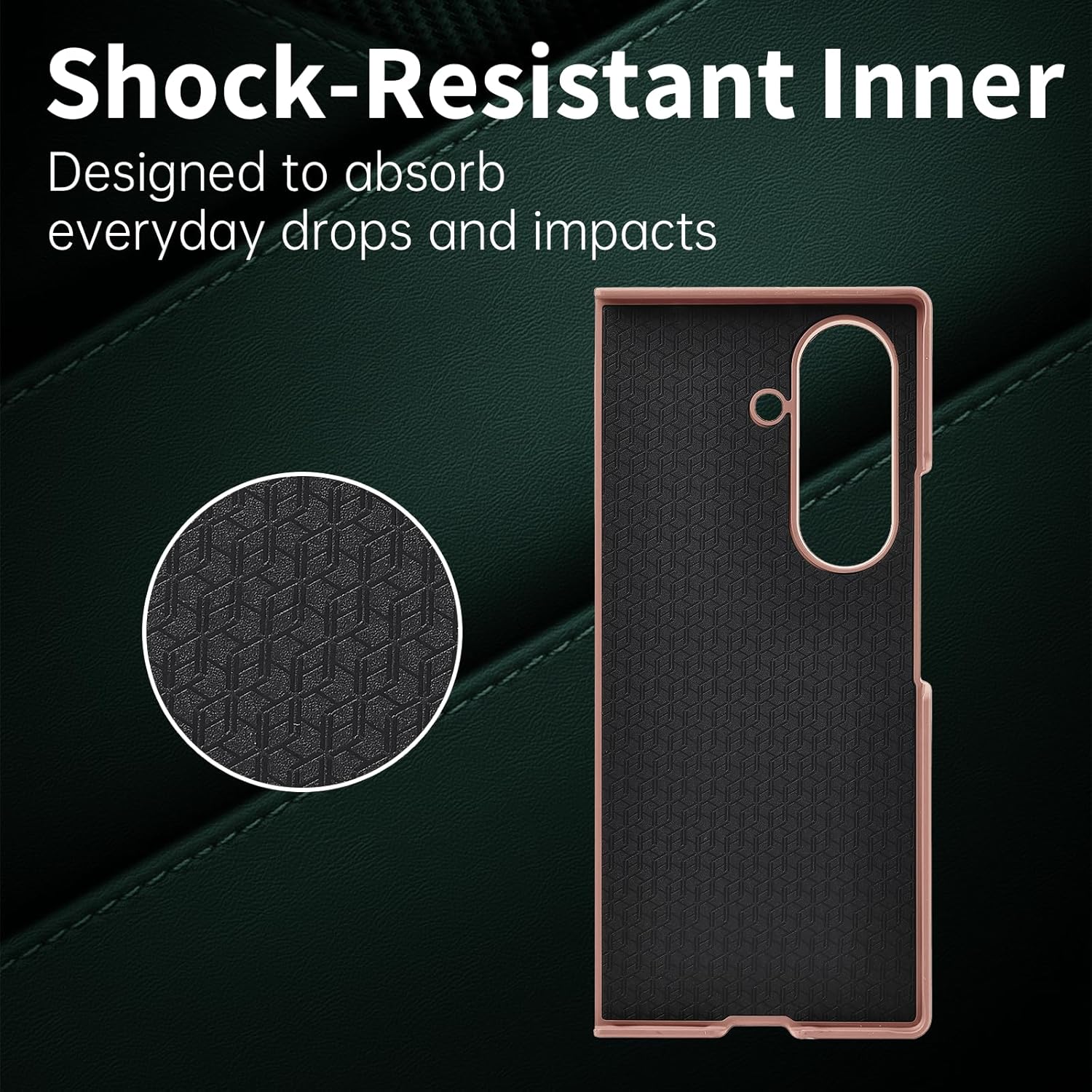 ​​for Samsung Galaxy Z Fold 7 Slim Case with Wrist Strap & Multi-Angle Stand, Built-in Screen Protector Shockproof Full Body Drop Fall Protection - Gold