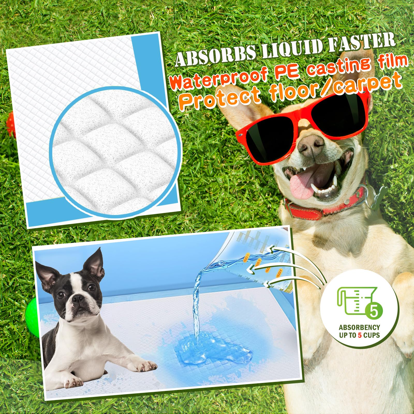 Almohadillas de entrenamiento para perros y cachorros, XL de 30 x 36 pulgadas, 150 unidades, almohadilla de 5 capas, también se puede utilizar con gatos, gatitos, animales pequeños, pitones y otros.