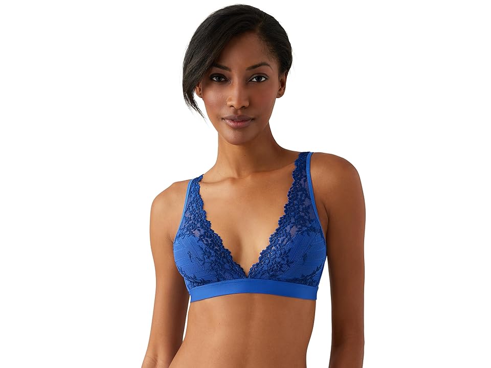 Wacoal Embrace Lace Soft Cup Wireless Bra (Beaucoup Blue/Bellwether Blue) Women's Bra INTERNATIONAL SHIPPING