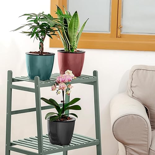 Miniatura 2 de Planterhoma Macetas de riego automático de 6.7 pulgadas para plantas de interior, paquete de 6 macetas de violeta africana, maceta de mecha negra