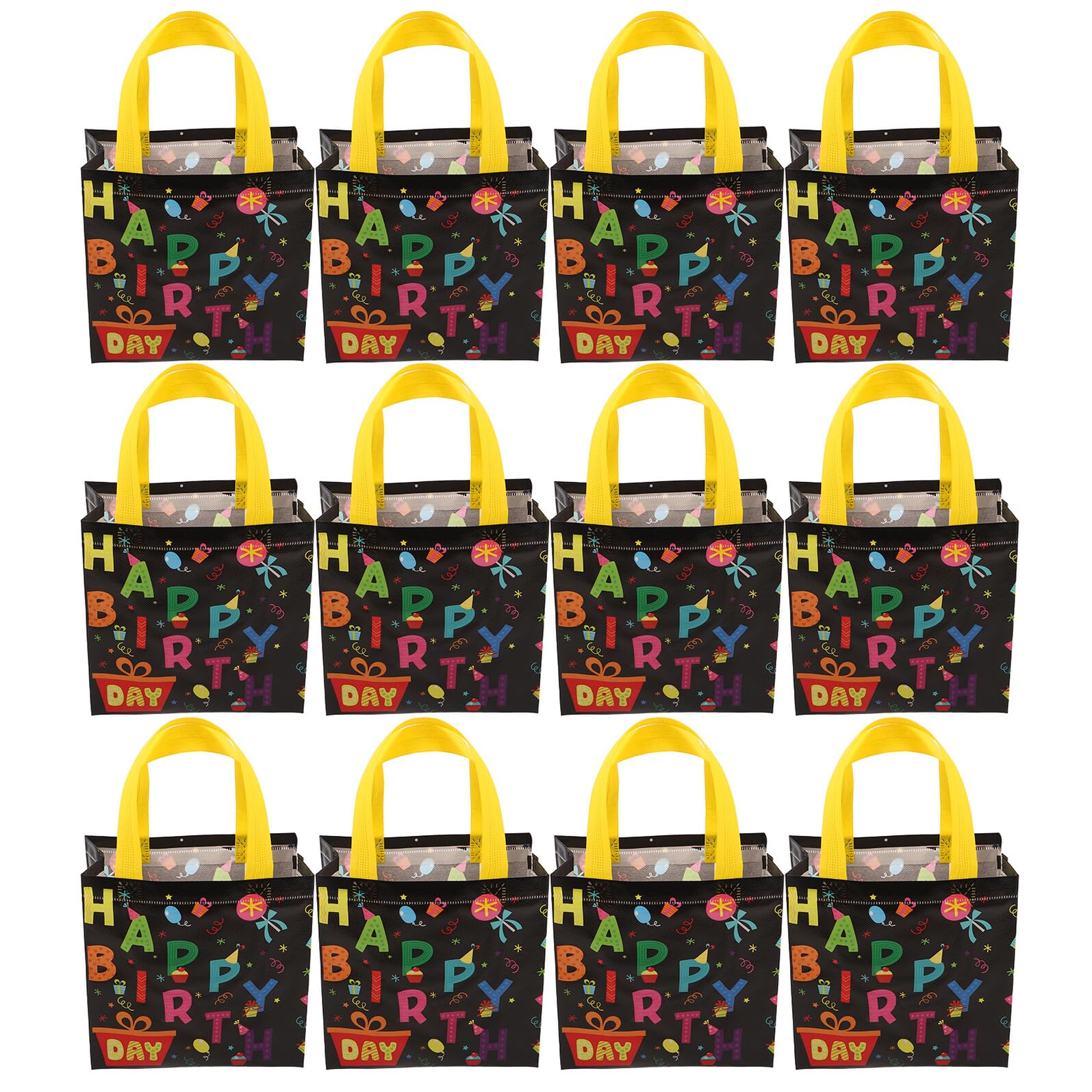 IWOWHERO 30 Piezas Bolsas de Obsequio de Cumpleaños para Fiestas Infantiles Bolsa No Tejida con Asas Unidades para Regalos de Fiesta