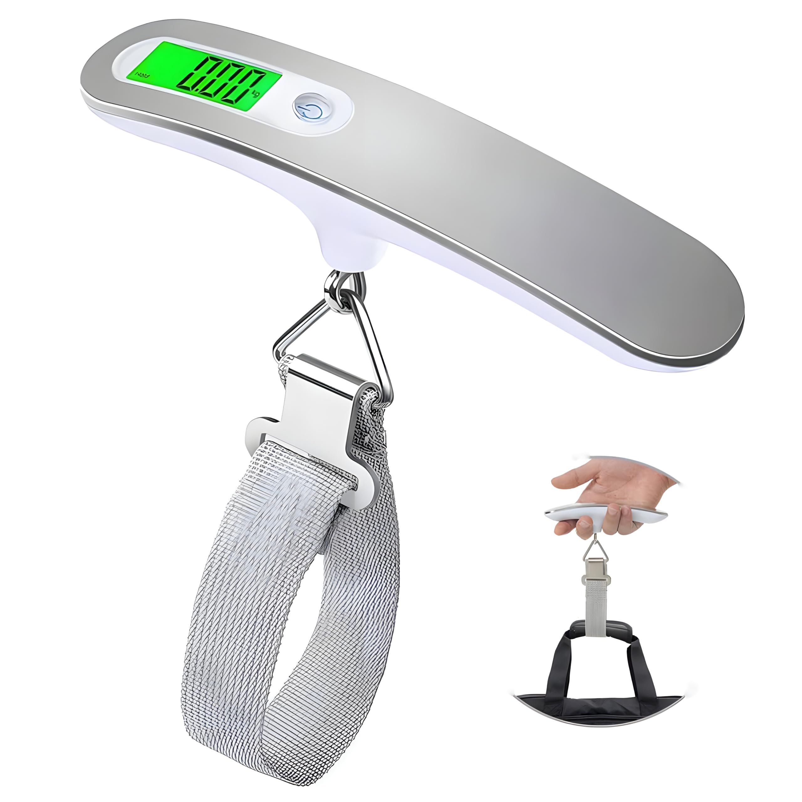 citroda metal luggage weighing scale digital weight machine for luggage capable upto 50 kg weight weighing machine with lcd display (weight machine-silver)