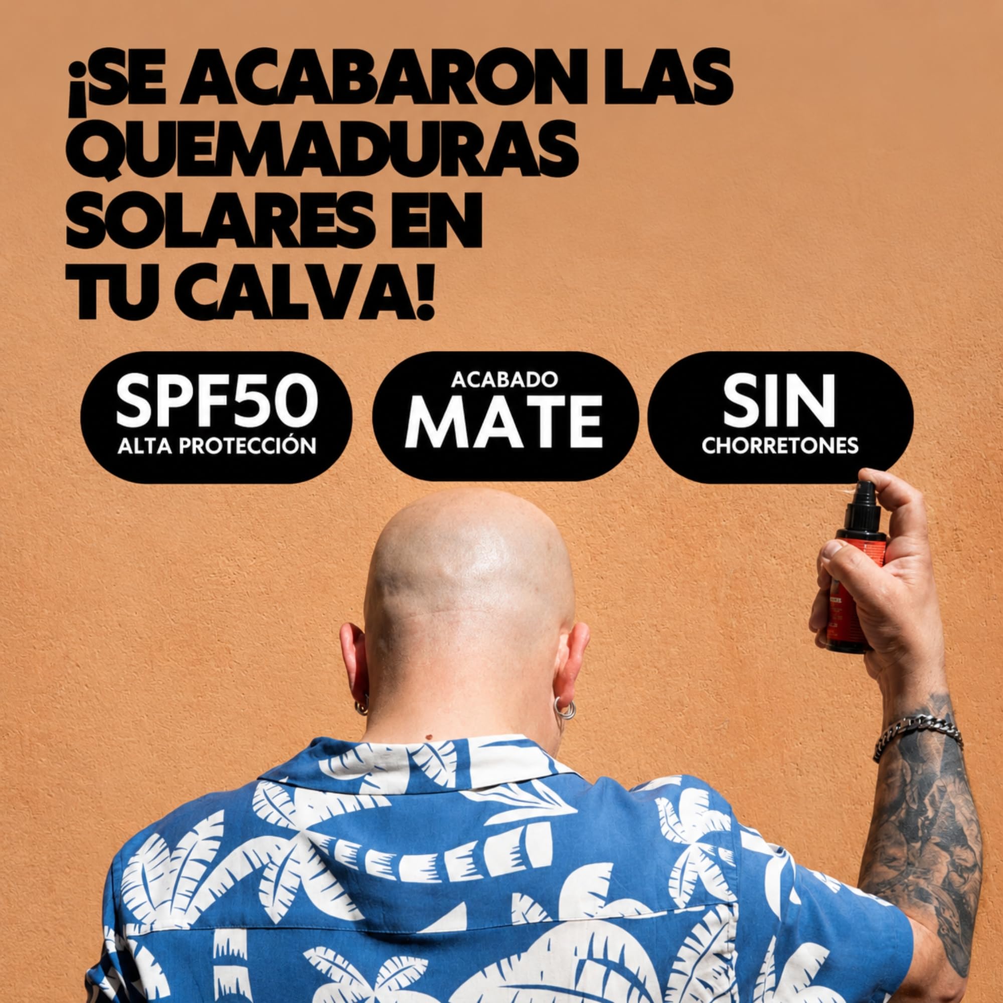Beardburys Doctor Bald Protector Solar Calvos Spray SPF 50, 100ml (Pack 2) | Protector Solar para Cuero Cabelludo Expuesto, Textura Seca, Rápida Absorción, Sin Grasa y Sin Brillo