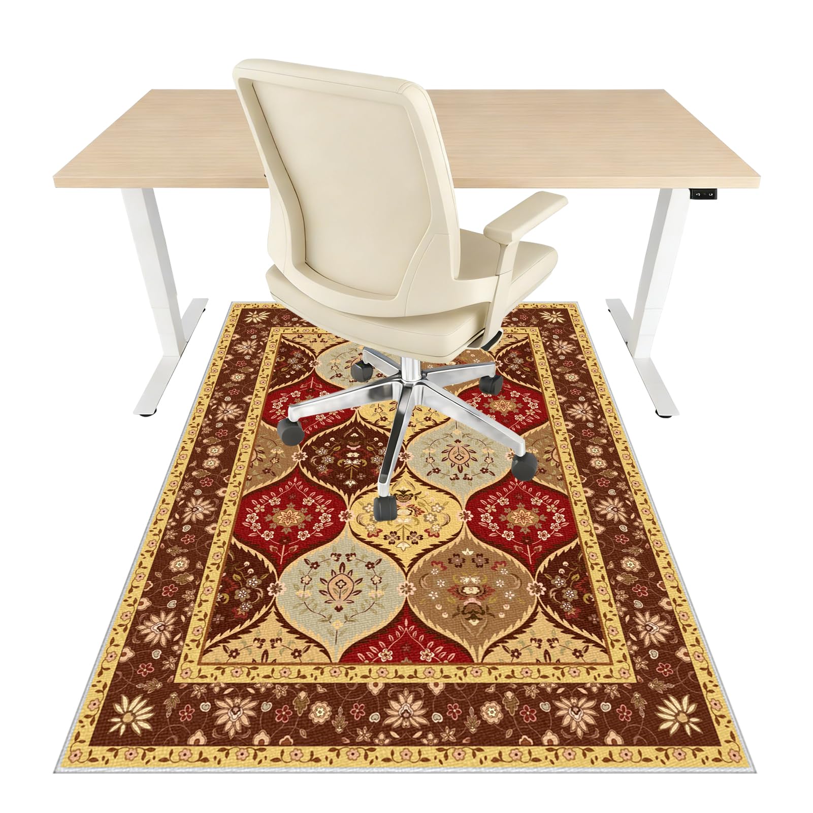 Office Chair Mat for Carpeted & Hardwood Floor, Desk Chair Mat for Low Pile Carpet, Office Chair Floor Protector Mat, Computer Chair Mat for Rolling Chair, Hard Floor Mat Anti-skidding 90 x 160 cm