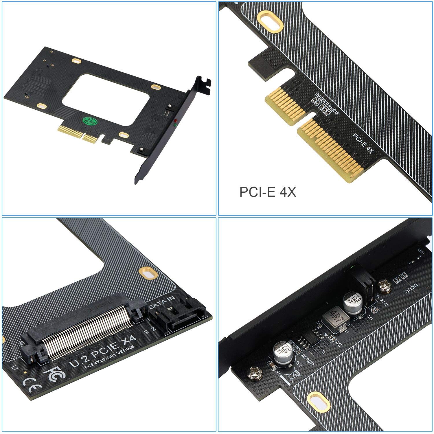 Amazon | MZHOU U.2 PCI-E 拡張カード SFF-8639 - SSDアダプターカード