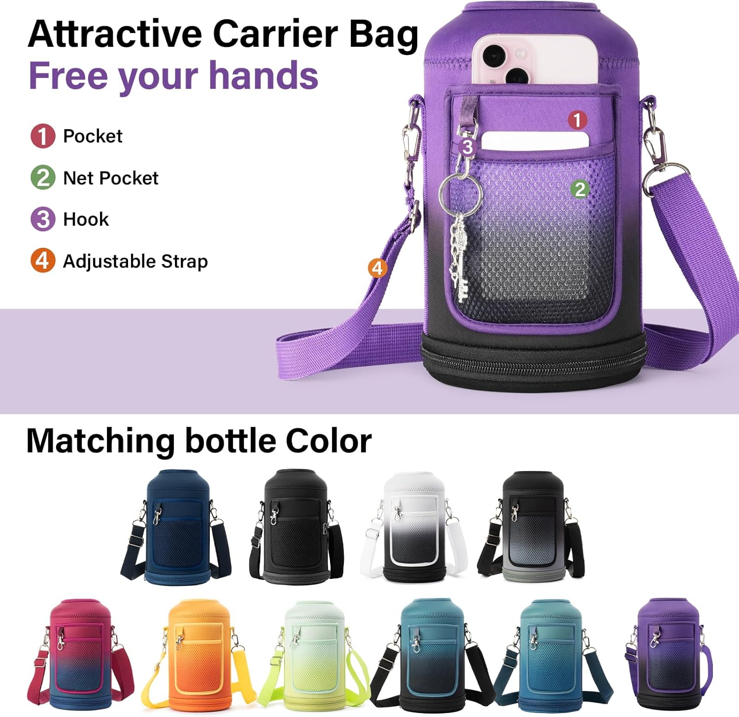 1 Gallon Water Bottle Insulated | Thickened Stainless Steel Vacuum Metal Water Jug | Portable Sports Large for Gym and Hiking with Straw, Carrier Bag, Handle Strap | BPA-Free 128 oz - Image 6