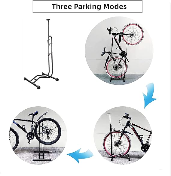 COMINGFIT Bicycle Stand, Premium Quality Vertical & Horizontal Adjustable Bicycle Floor Parking Rack, Fat Bike Stand Racks, Space-Saving Rack, Multi-use Freestand Rack Indoor Outdoor Garage Storage