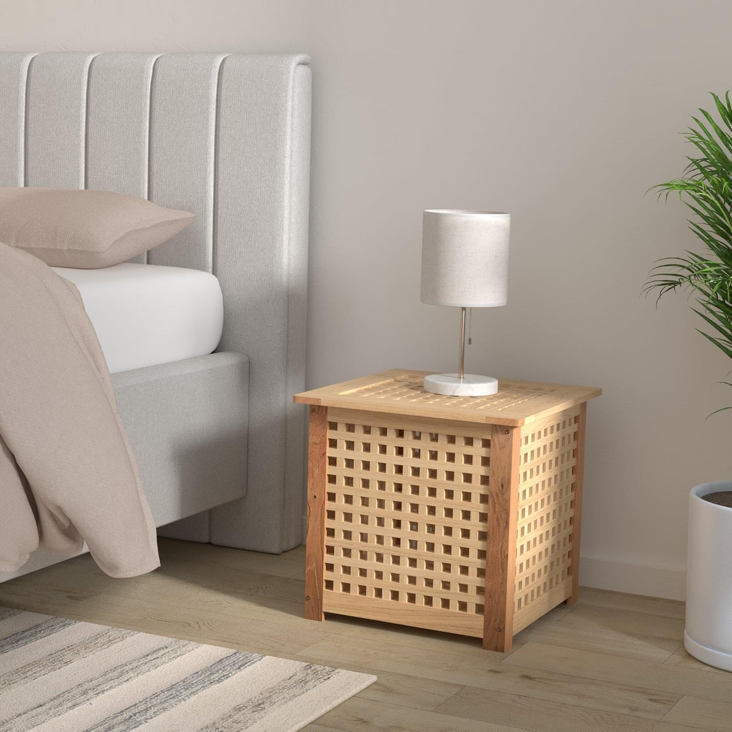 Side table in a bedroom
