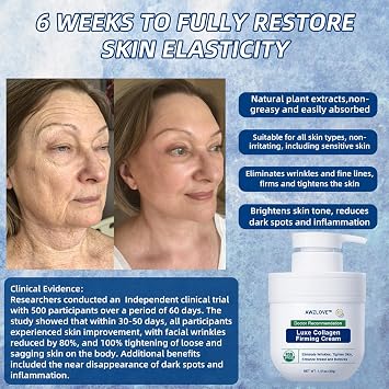 Awzlove Luxe Collagen Firming Cream,Anti-Aging Wrinkle Cream for Face and Body,Support Skins Natural Elastin & Collagen Production for All Skin Types,Vegan Skincare,Non Comedogenic (1PC, 40ml)