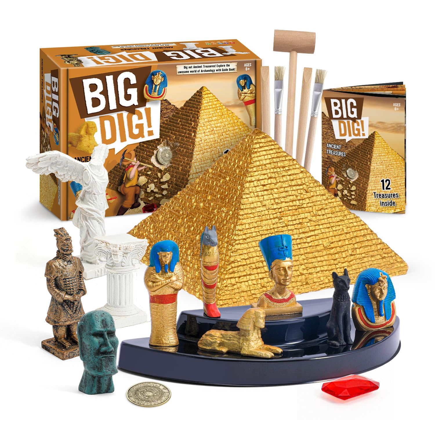 Eggbox Kit Scavo Pietre Preziose - 12 Cristalli Naturali con Attrezzi, Giocattolo Educativo STEM per Bambini 6 7 8 9 10 11 12 Anni