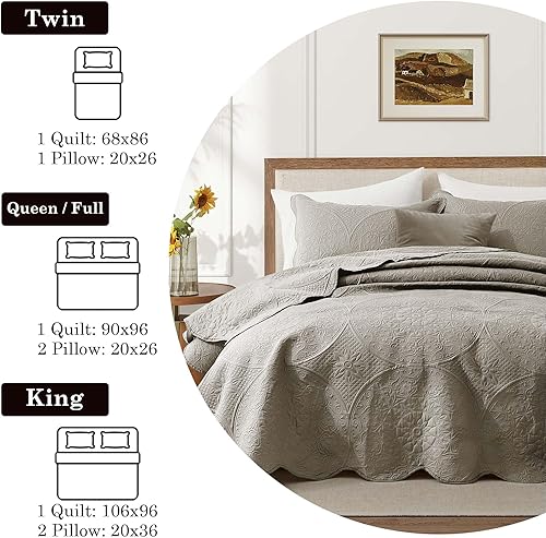 Vista 183 de IR Imperial Rooms - Juego de colcha individual (68 x 86 pulgadas) + 1 funda de almohada (20 x 26 + 2 pulgadas), 2 piezas, ligera, reversible