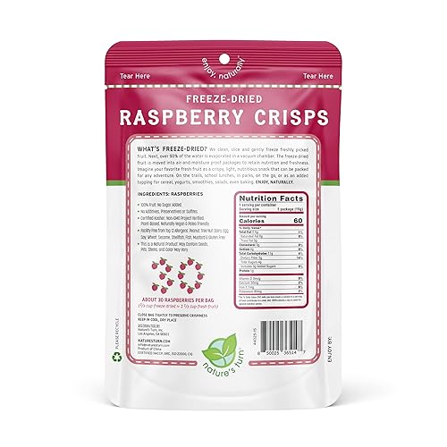 Miniatura 55 de Nature's Turn Patatas fritas de fresa liofilizadas, saludables, sin gluten, crujientes y deliciosas, a base de plantas, ideal para cereales