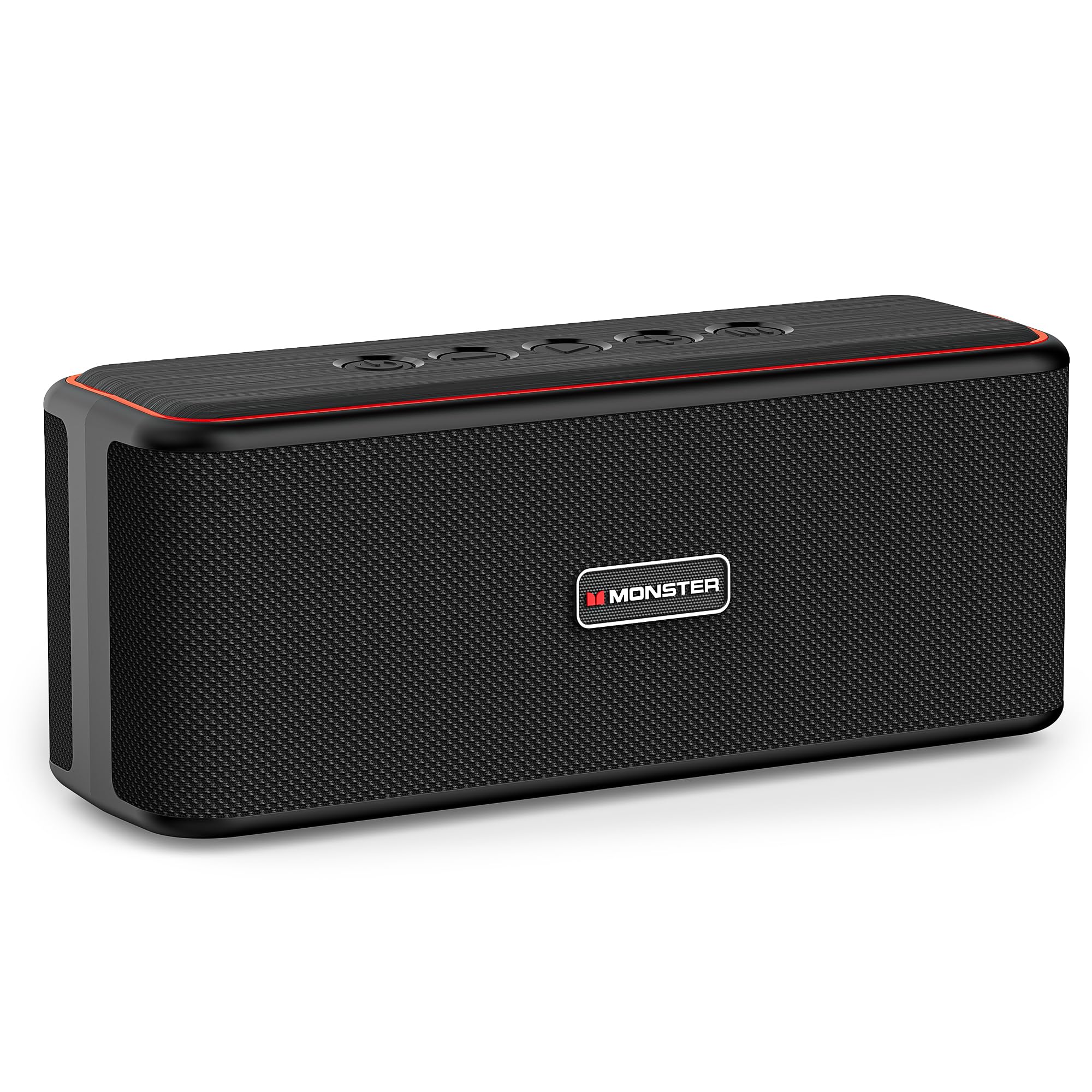 Monster Shock Plus Bluetooth Speaker, Portable Speaker with 30W Loud Stereo Sound, Bluetooth 5.4, TWS Pairing, 15H Playtime, Support AUX/TF Card, IPX6 Waterproof Wireless Speaker for Party Outdoor