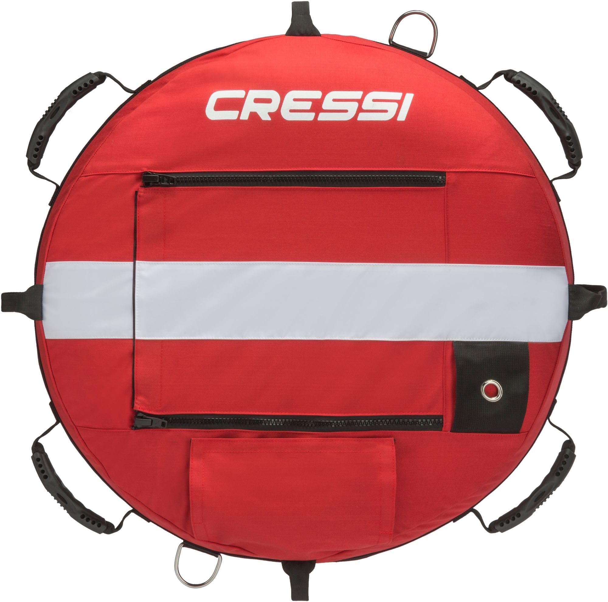Cressi Freediving Buoy - Boa Gonfiabile Unisex di Segnalazione dedicata all’ Apnea e Immersioni Libere, Nuoto, attività Acquatiche, Grande visibilità, Rosso/Bianco, Taglia Unica