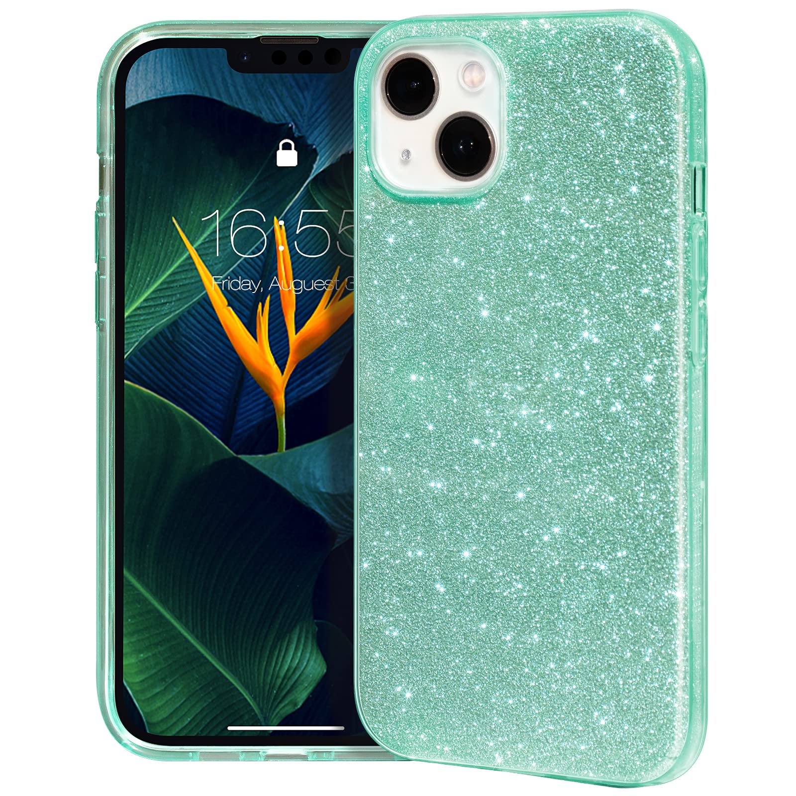 MATEPROX Compatible with iPhone 14 Case Bling Sparkle Cute Girls Women Protective Cases Cover for iPhone 14 6.1