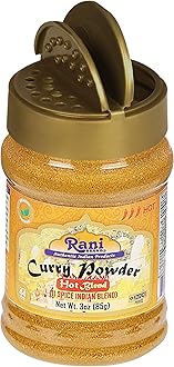 Rani Curry Powder Hot (11-Spice Authentic Indian Blend) 3oz (85g) PET Jar ~ All Natural | Salt-Free | Vegan | No Colors | Gluten Friendly | NON-GMO | Kosher | Indian Origin
