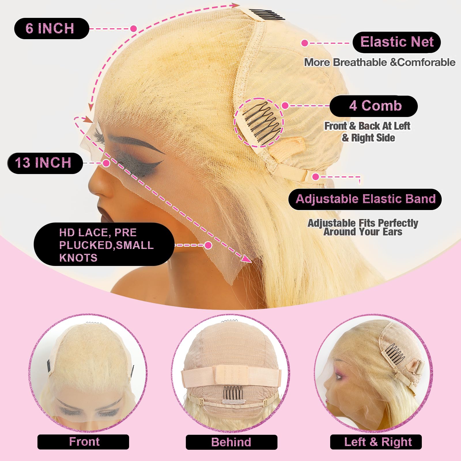 13x6 HD Lace Front Body Wave Human Hair Wig