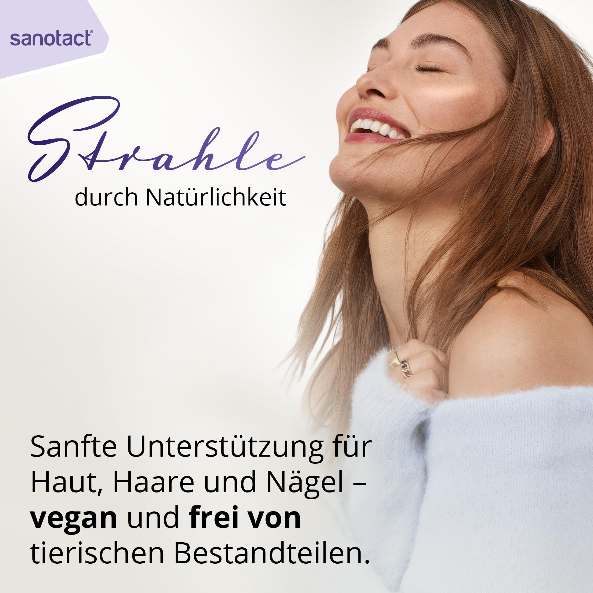 sanotact Bierhefe + Zink (8 x 60 Tabletten) • Für Haut, Haare & Nägel • Vitamin-Komplex mit Bierhefe, Zink, Biotin, Vitamin B12, B6 & Vitamin C • Haut & Haar Vitamine • 100% Vegan