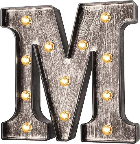 Miniatura 8 de Letras iluminadas con luces LED de marquesina gris plateado para cafetería, boda, fiesta de cumpleaños, lámpara de Navidad, decoración de iniciales