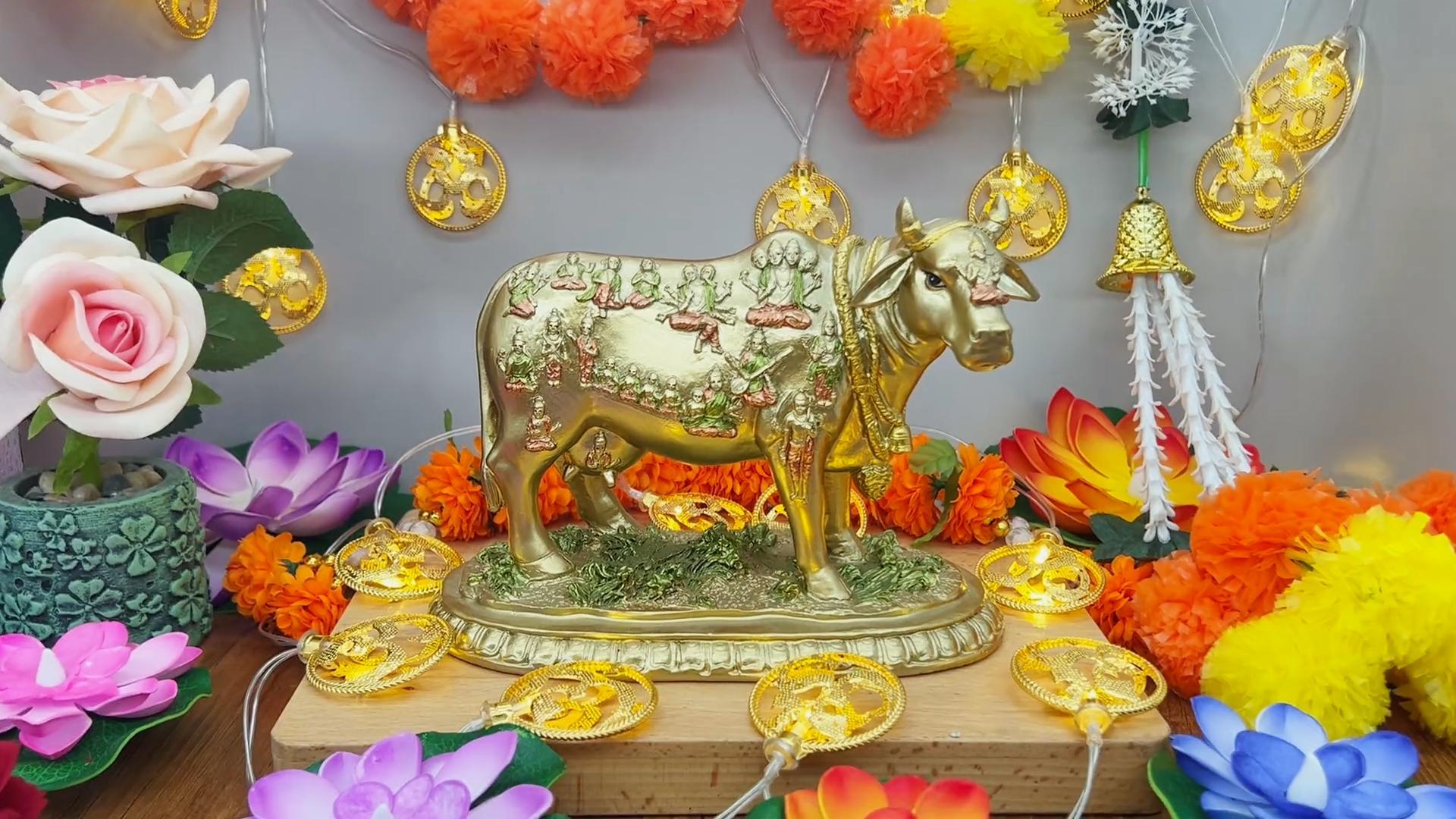 Estatua Cow Kamadhenu Dios Hindu miniatura 7