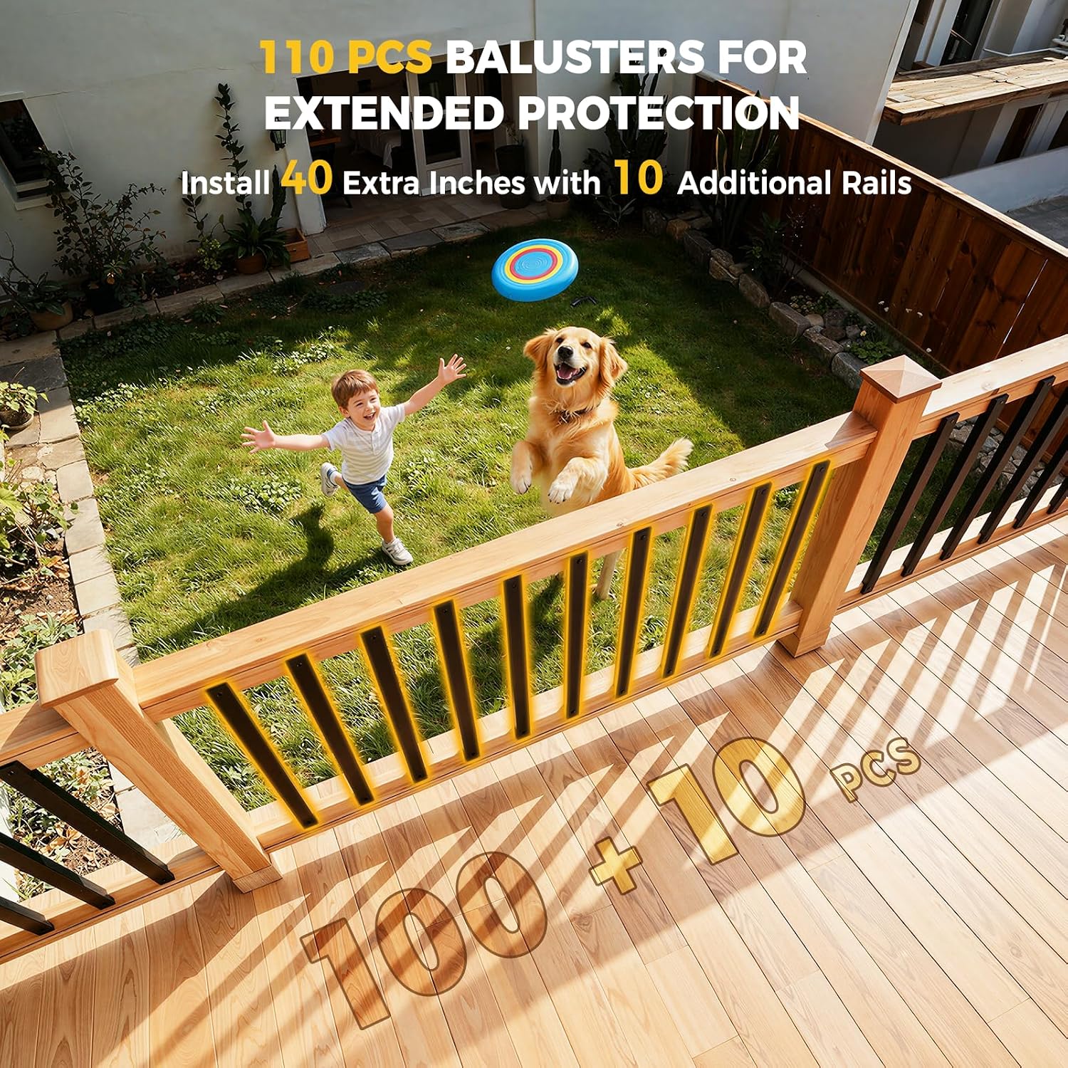 110 Pcs 32"Rectangular Deck Balusters, Straight Spindles Railing Kit thumbnail