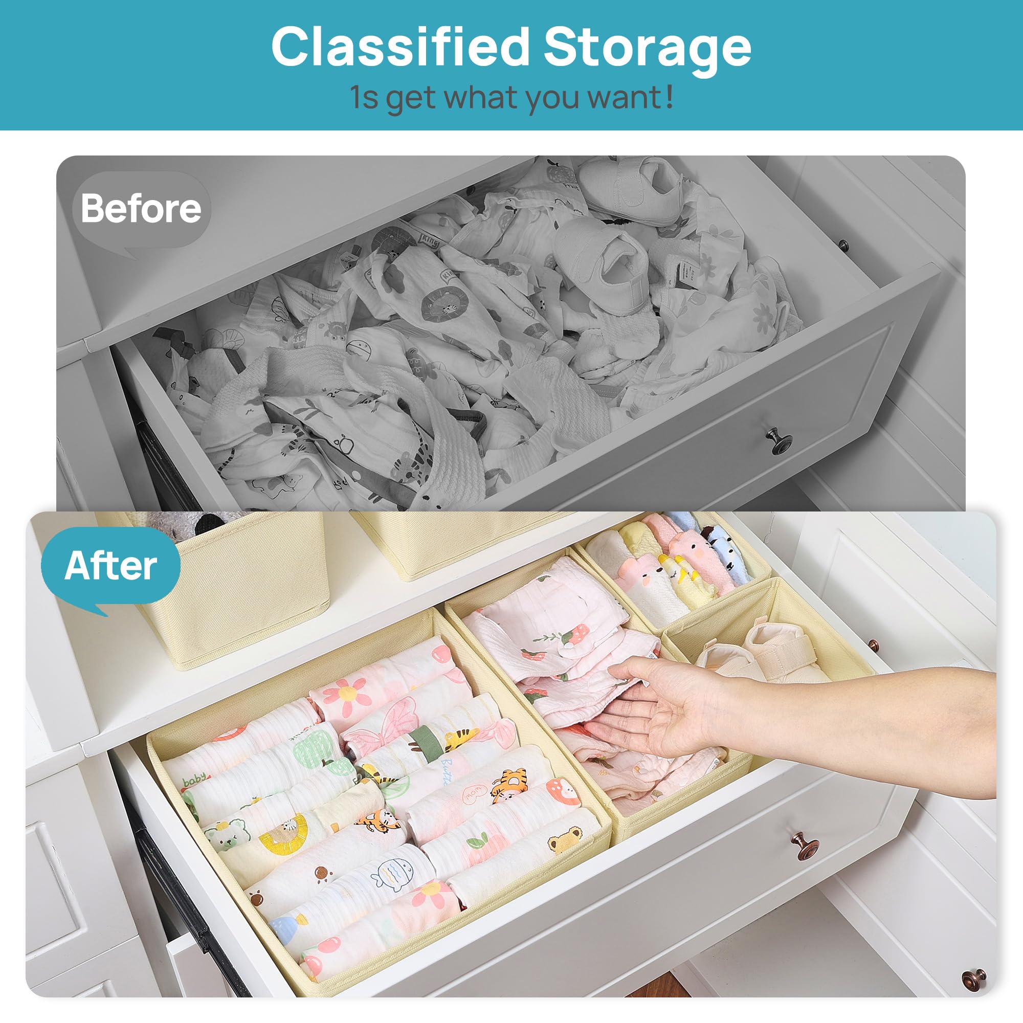Vtopmart 12 Pack Baby Clothes Organizer - Image 2