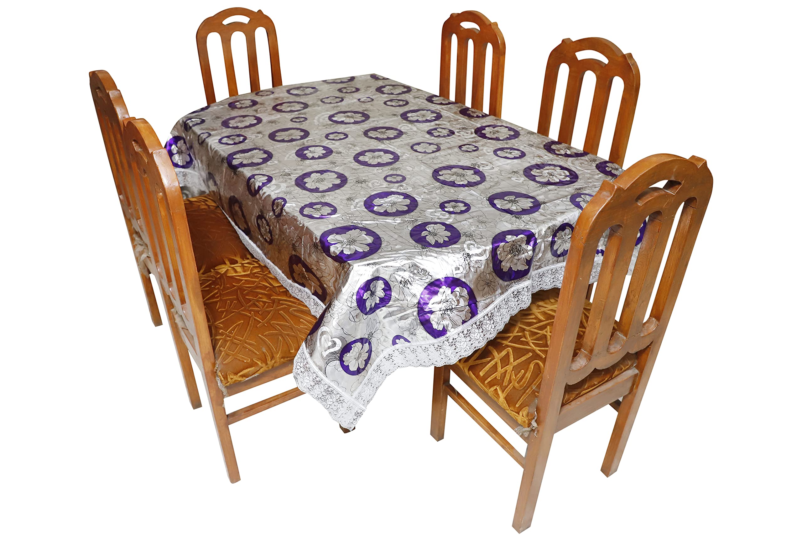 JMD INTERNATIONAL.PVC Flannel Backing Dining Table Cover Cloth Tablecloth Waterproof Protector, 6-8 Seater, 60 X 90 inches, Rectangle Shaped