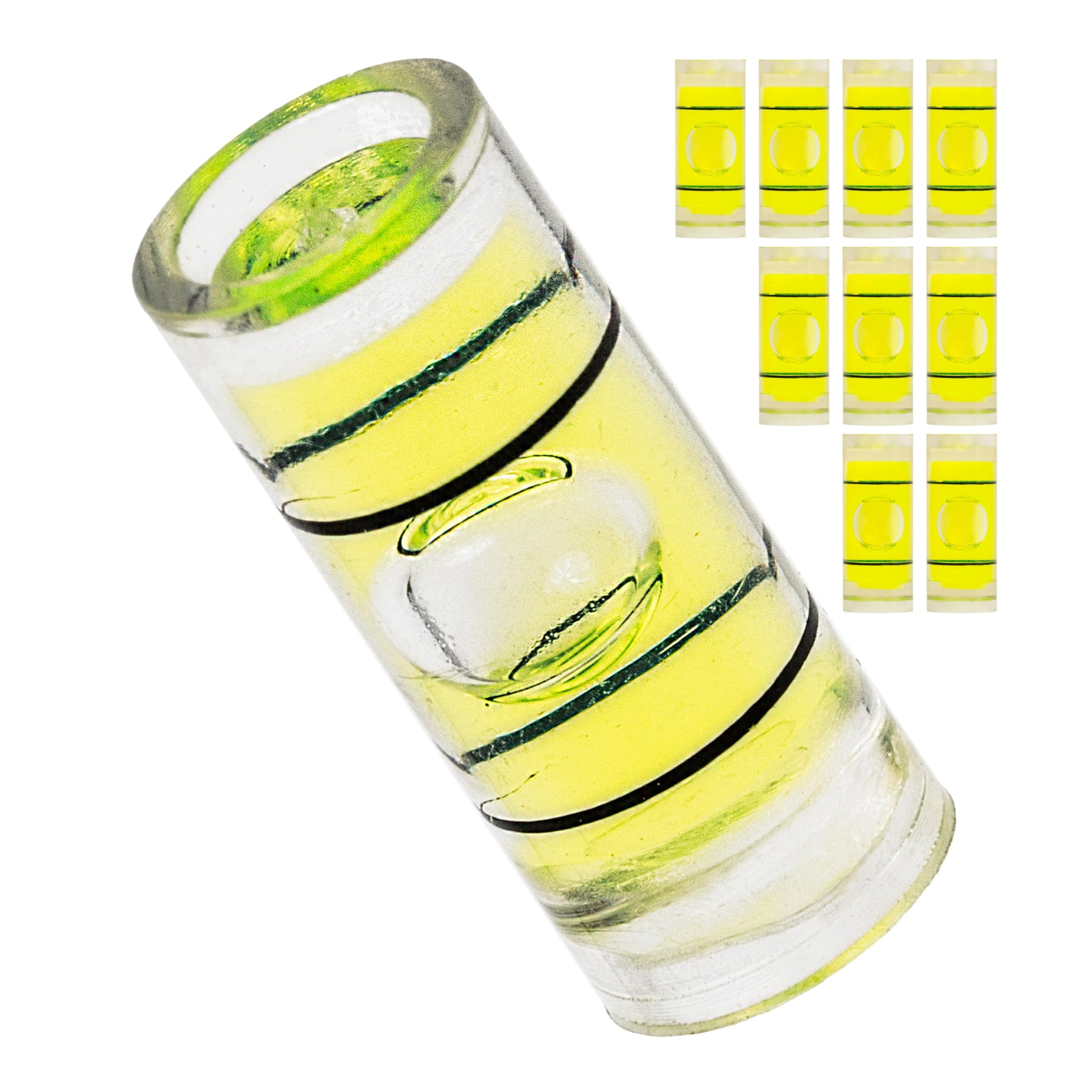 Set di livelle a tubo, 10 pezzi, con 12 x Ø 5 mm esterno, livella a bolla d'aria senza etichetta, tubo per livella ad acqua, livella a 1 via, livella circolare per caravan, macchina fotografica